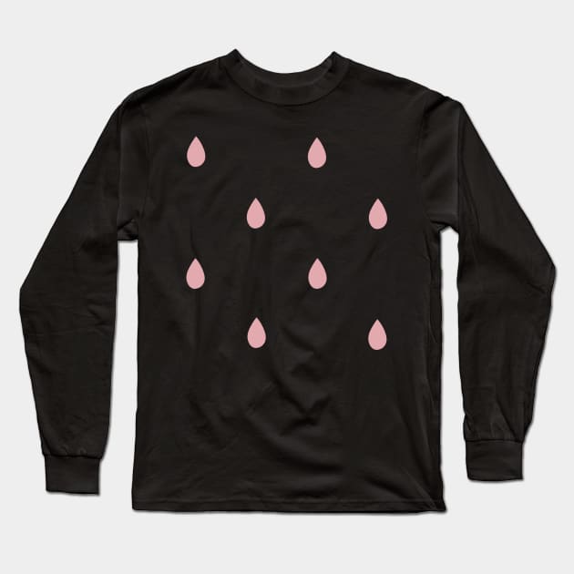 Pink water drop pattern Long Sleeve T-Shirt by UnseenGhost